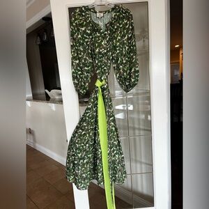 Tuckernuck Viridian Grove Lyles Belted Long Sleeve Maxi Dress